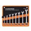8-Piece Metric Ratcheting Combination Wrench Set, 72-Tooth, CR-V Steel
