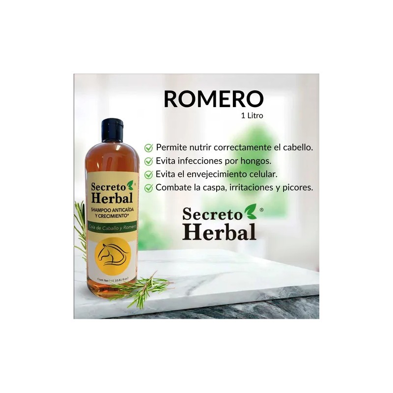 Caja 6pz Surtida Shampoo Secreto Herbal Romero Chile Bergamota