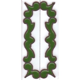 Ceramic House Numbers & Letters, Green & White, Tile Size: 10cm x 5cm, 2 to 13 Tile Frames (Ends set)