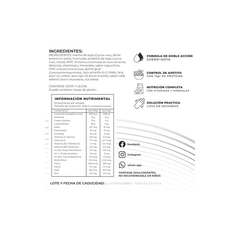 SM SYSTEM Malteada de Proteína Multivitamínica Desayuno Completo en 1