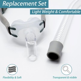 Nasal Pillow CPAP Mark Universal Replacement Kit, CPAP Nasal mask with S,M,L Size Nose Pillow Adapter, Headgear, Frame, and Hose Easy to Connecting Your CPAP Machine