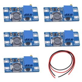 Youmile 5 Pcs DC-DC Step Up Boost Power Converter 2V-24V to 5V-28V 2A Adjustable Voltage Regulator Power Supply Module for Arduino With 24AWG Wire