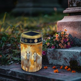 NETILGEN Horse Solar Garden Lights Waterproof Solar Pathway Lights Outdoor Solar Lantern Stake Lights Autumn Leaves Outdoor Decorative for Yard Patio Spotlight Driveway