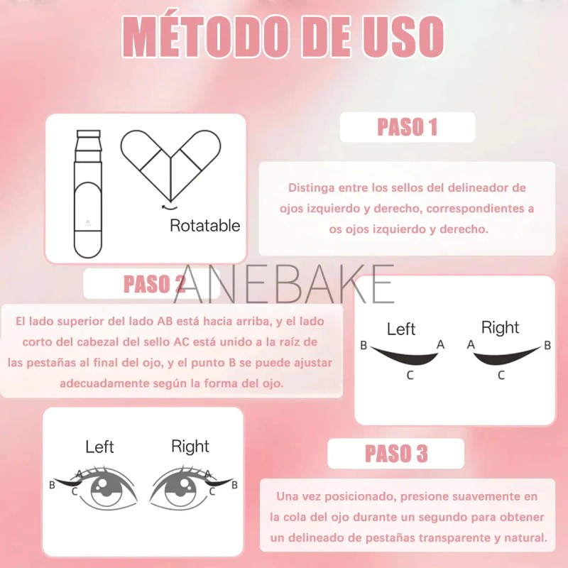 Anebake 2pzs Doble Sello Delineador De Ojos Waterproof 2.1g,negro Y