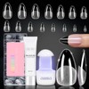Nail Tips with Glue Kit Medium Almond Nail Tips 120pcs