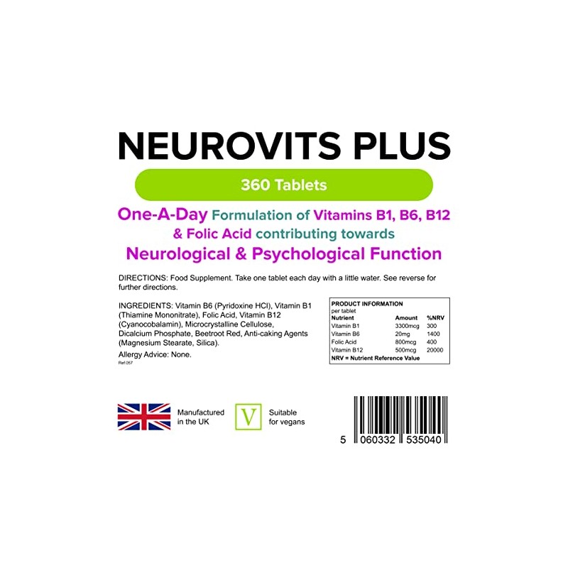 Lindens - Neurovits Plus Tablets - 360 Pack (90 Pack