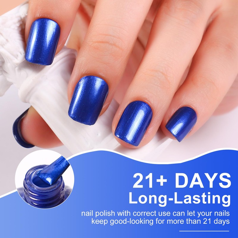 Major Dijit Quick-Dry Glitter Nagellack Blau – Ohne UV/HEMA, 10