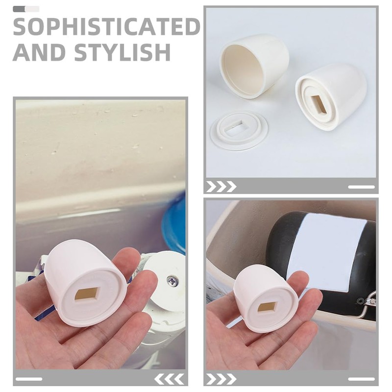 ARTIBETTER Toilet Bowl Bolt Covers 6pcs Round Plastic Caps White