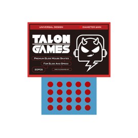 TALONGAMES Super Smooth Mouse Feet Skates Rounded Curved Edges Super Fast Smooth and Durable Sole for Universal (6mm x 20Pcs Red)