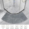 Eubeneortho Grey Shag Curved Bath Rug,Curved Shower Mat,40''x18'' Non Slip