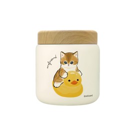 mofusand 53-2153 Vacuum Double Stainless Steel Soup Pot, 10.1 fl oz (300 ml), Duck, Lunch Jar, Heat Insulated, For Commuting to Work or School, Cute, Cat