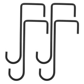 WHAMVOX 4-Pack Iron Flower Basket Hanger for Outdoor Wall Balcony Garden 6 Inches Black Heavy Duty