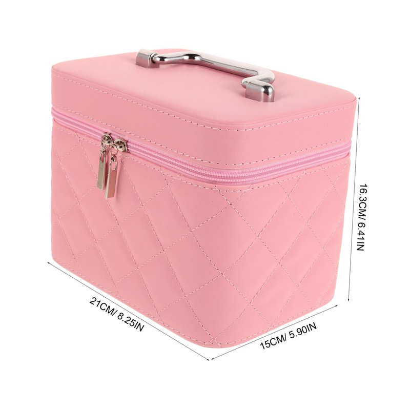 TOVINANNA Chic Quilted Makeup Organizer Case Spacious Travel Cosmetic Storage