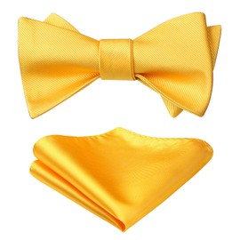 Men’s Bow Tie Solid Colors Luxury Satin Bowtie Formal Classic Tuxedo Self-tied Bow Ties Pocket Square Set Wedding Party