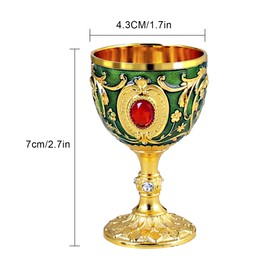 Elictech - Copa de cáliz clásico para cáliz, cáliz, cáliz real, con relieve de aleación de zinc, decoración medieval, para fiestas de Halloween, suministros de decoración (bronce antiguo)