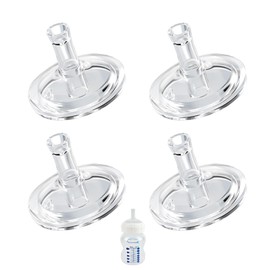 Sippy Straw Nipples for Dr. Browns Wide Neck Baby Bottles, Trainer Sippy Cup 100% Food Grade Silicone Soft Nipple, 8m+, Pack of 4