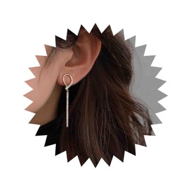 Yheakne Boho Crystal Bar Earrings Gold Crystal Hoop Stud Earrings Rhinestone Bar Dangle Earrings Long Vertical Bar Drop Earrings Jewelry for Women and Girls