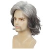 Siudus Mens Grey Short Wig Layered Middle Part Hair Wigs
