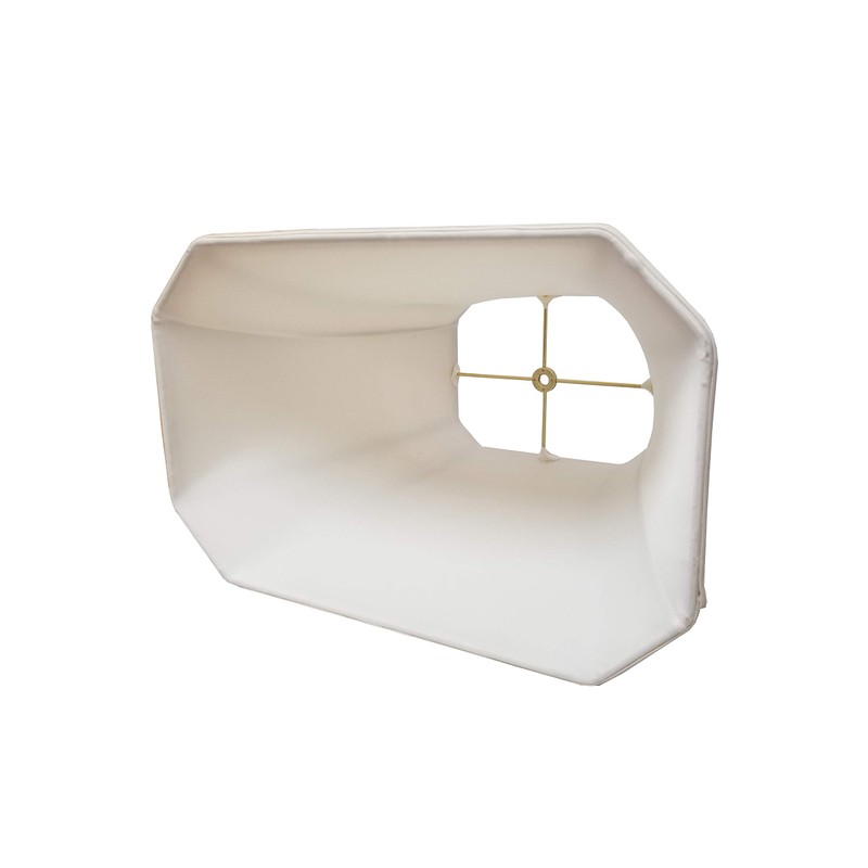 Royal Designs Rectangle Cut Corner Lamp Shade, Eggshell, (5 x