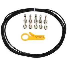 usbargainsound.com Lava Cables LCTRKTB Tightrope DIY High End Pedalboard Cable Kit - 10 Foot - Black/Solderless Connections