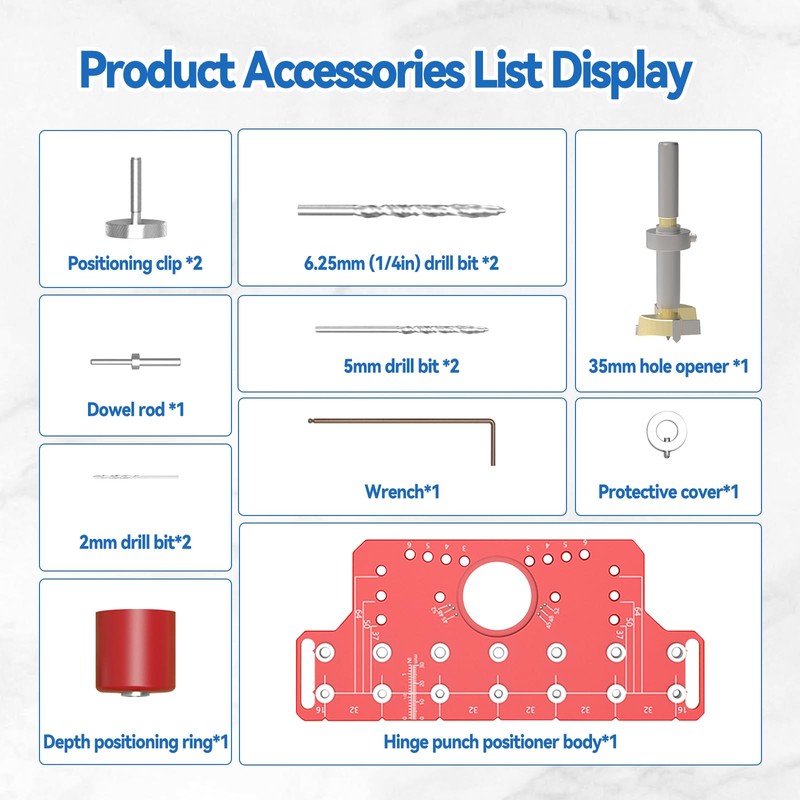 Shelf Pin jig, 2 in 1 Hinge Jig Self-Contained Clamping