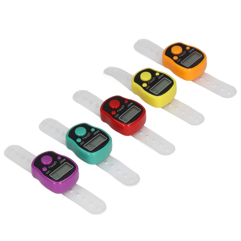 5 Pcs Electronic Finger Counter Portable Lightweight Adjustable Ring Finger