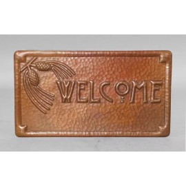 Cobre Copper Hand-hammered Copper "Welcome" Plaque