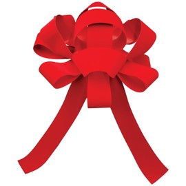 Generic Premium Red Velvet Giant Car Bow - 30" Wide Vinyl Bow with Two 30" Long X 4 ½" Wide Tails - Weather-Resistant, Waterproof, Magnetic Base Bow for Indoor and Outdoor Use (Pack of 3)