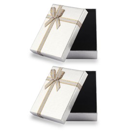 lvzhen 2Pcs Small Gift Boxes, 9x7x3cm Jewellery Gift Box with Lid Ring Earrings Necklace Bracelet Gift Boxes Small Paper Boxes for Gift Present (Silver)