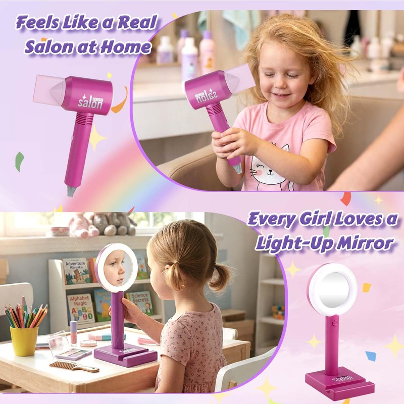Princess Hair Styling Doll Head Makeup Kit for Girls- Hair