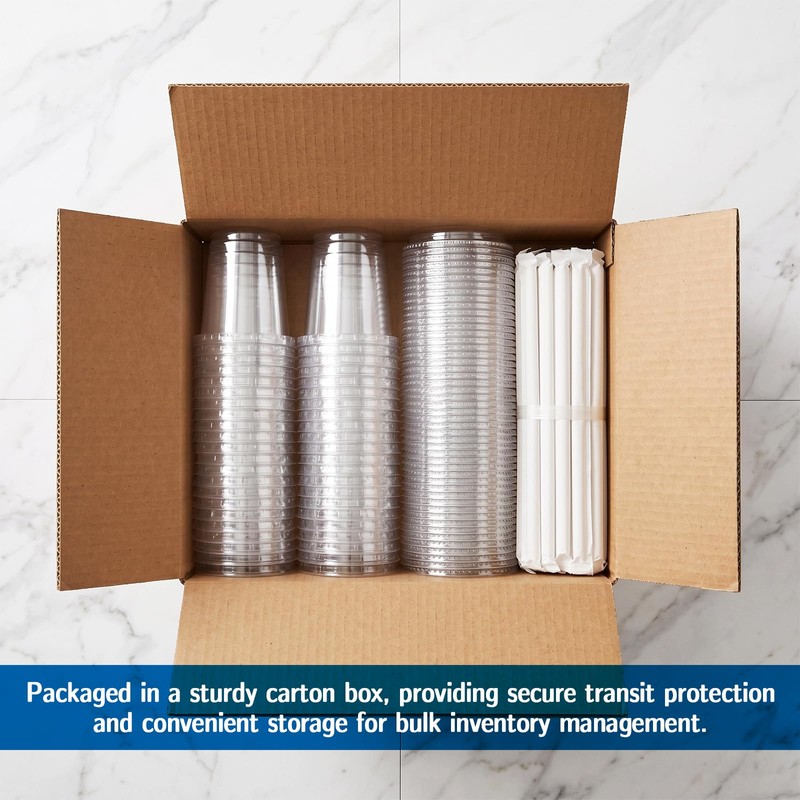 30 Sets Drink Buckets with Lids and Straws Plastic Cups