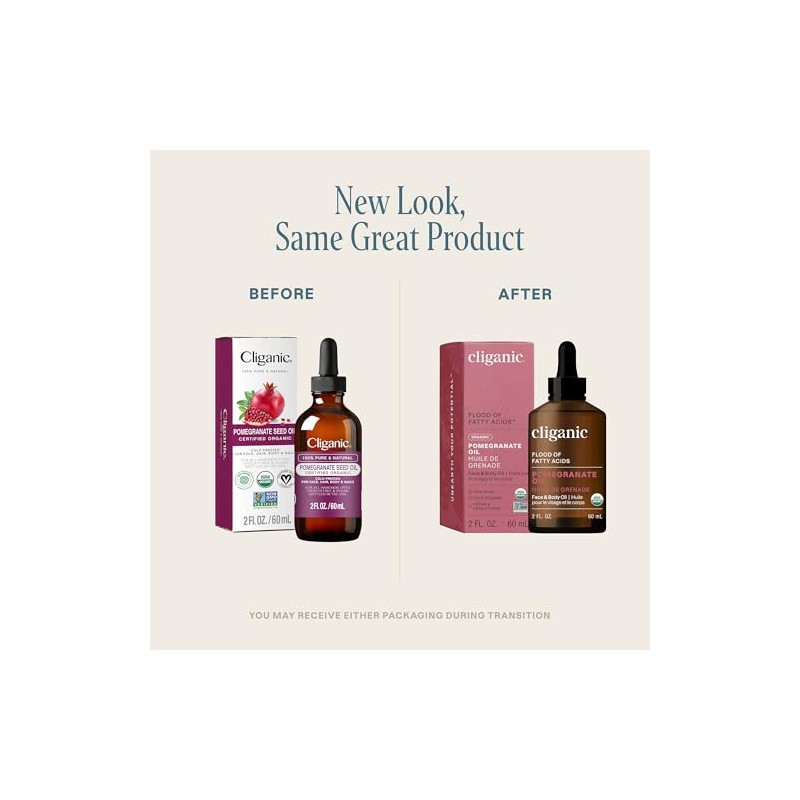 Cliganic Organic Pomegranate Seed Oil, 100% Pure (2oz) - For