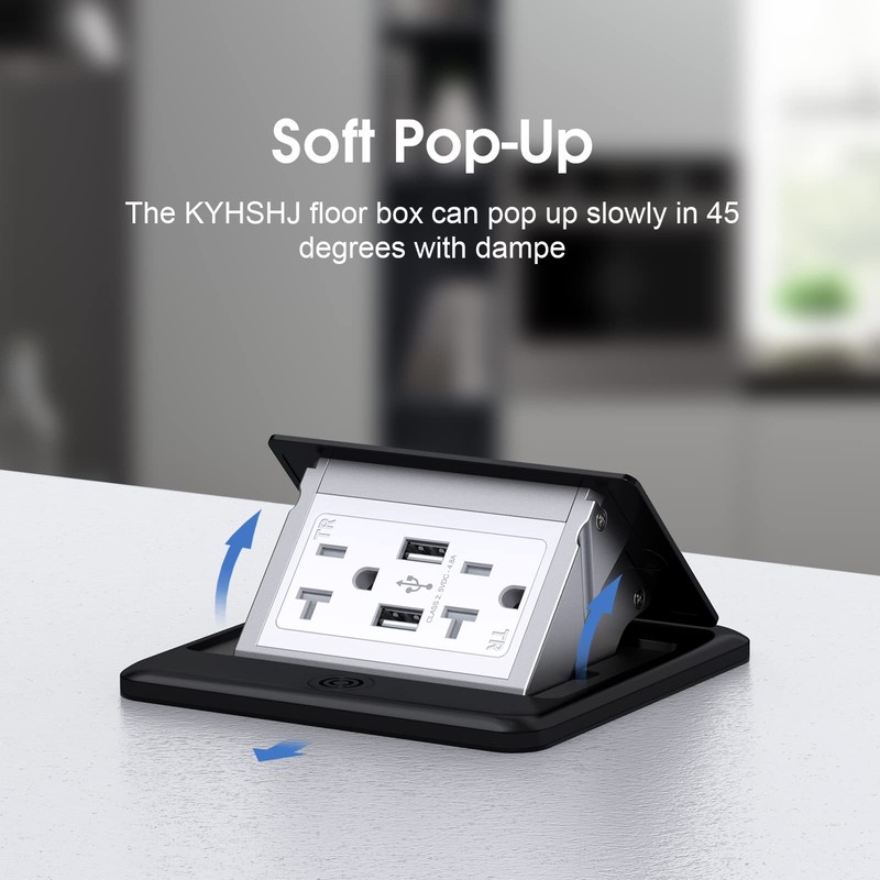 KYHSHJ 4.8A USB Chargers Pop Up Floor Waterproof Electrical Outlet