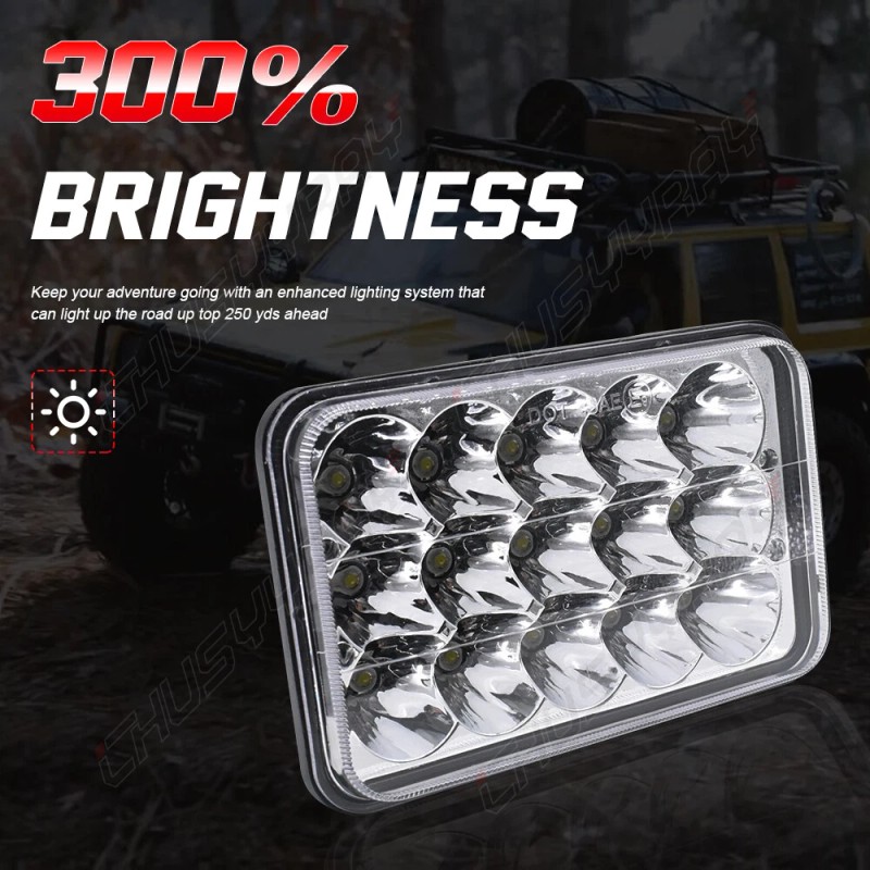 CHUSYYRAY 4PCS 4x6'' LED Headlights Hi/Lo Beam For Freightliner 1988-2010