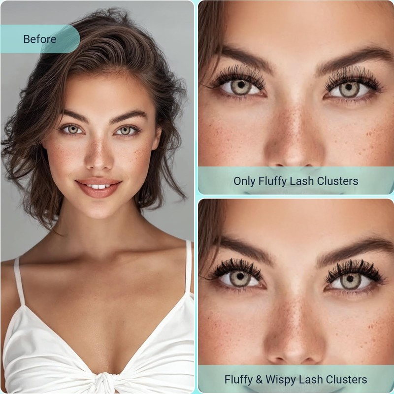 DF touchjoy Spike Lash Clusters Fluffy Cluster Eyelash Extensions with