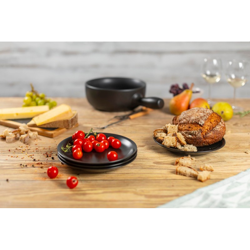 Kuhn Rikn Plate Matt Black Diameter 19 cm