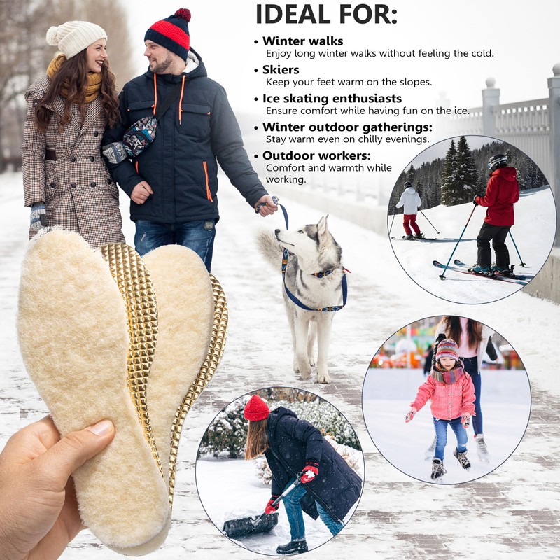 Thermal Insole Wool Sole for Winter Warm Shoe Insoles for