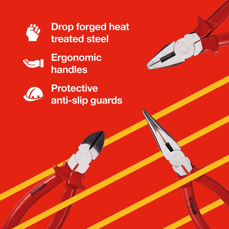 Amtech - Set of Pliers for Trimming and Cutting Wires,