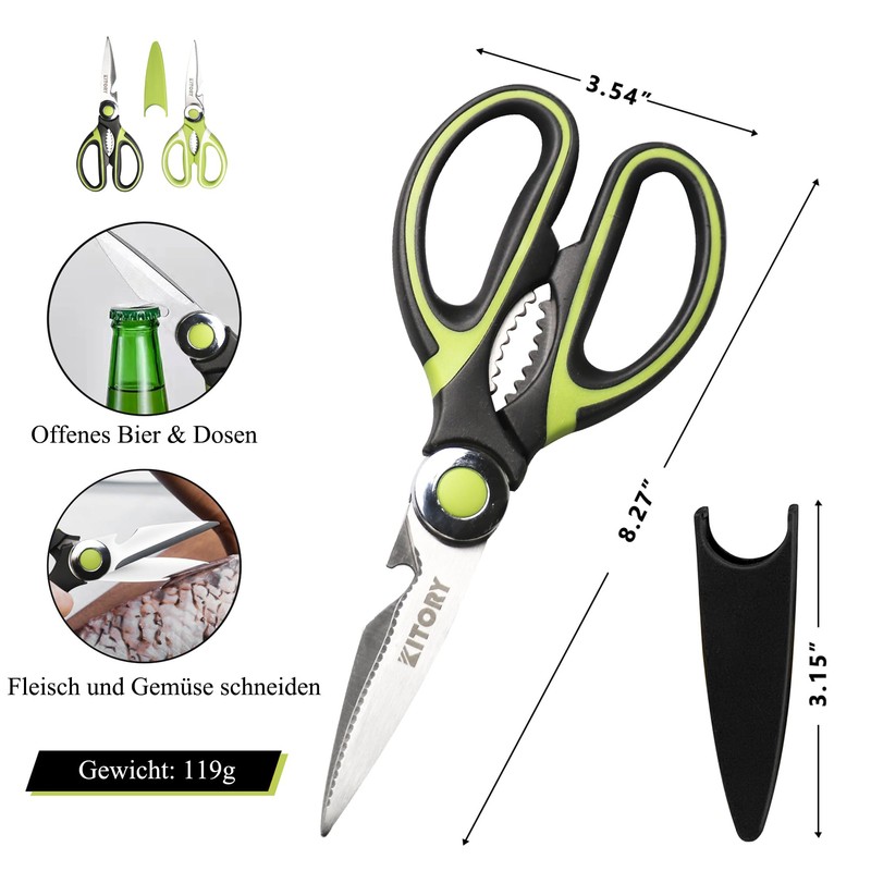 Kitchen Scissors 21 cm Black Green
