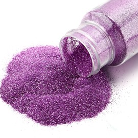 Rockreyoa Glitter Powder Holographic Glitter Powder Colourful Glitter Holographic Glitter Powder Iridescent Sequins for Nail Art Face Body Crafts Wall Design Purple 1/128
