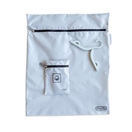 mumi Travel Laundry Bag, Moisture and Smell-Proof, Wash Bags Separate Laundry from Clean Clothes, with Folding Hanger and Outer Bag