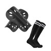 Soccer Shin Guards and Knee-High Socks, Black (Black, S)