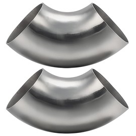 Cotonlake Stainless 4 Inch 90° Mandrel Bend Elbow, SS304 Stainless Steel Bend Tube 90 Degree Exhaust Elbow Pipe - Thickness 16GA/0.65" for Car Modified Exhaust System, Stair Handrail (2 pcs)