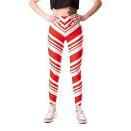 ComfyCamper Christmas Leggings for Women - Elf Tights Pants Santa Claus Holiday Candy Cane Womens Xmas Plus Size, M
