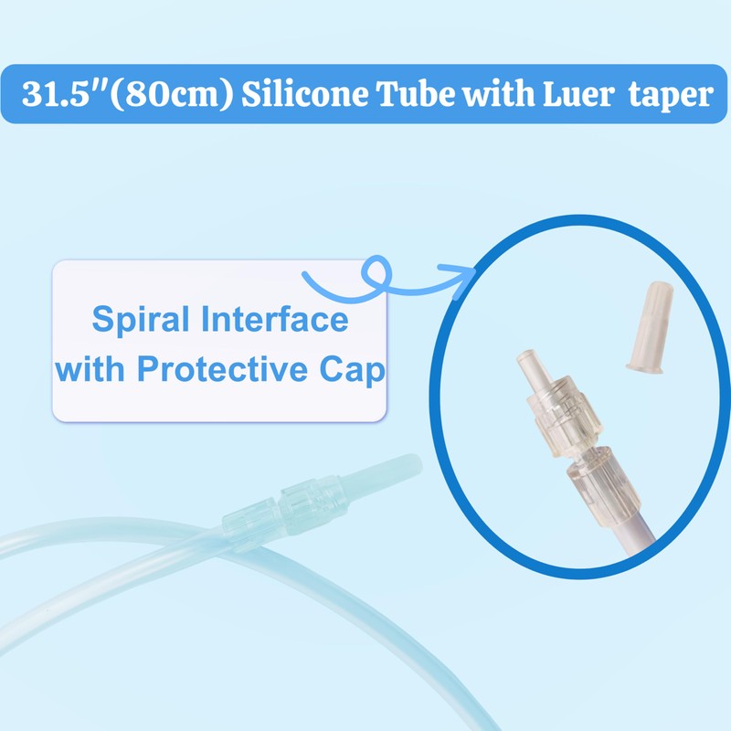 Filigan Urine Drainage Bags, 500ml Clear Nephrostomy Bag with 80cm(31.5")