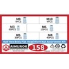 AIMUNOK 158Pcs M3 M4 M5 M6 M8 M10 Half Hex