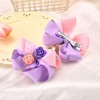 2 PCS Flower Hair Bow Clips Grosgrain Hair Bowknot Barrettes