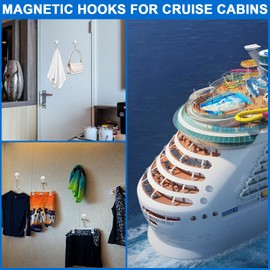 LOVIMAG Cruise Essentials, 40LBS Magnetic Hooks for Cruise Cabins, Swivel Strong Magnetic Hooks for Magnetic Grill Hooks, Locker Accessories, Classroom Magnets, Refrigerator, Hanging etc-20 Pcs