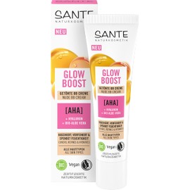 SANTE Naturkosmetik Glow Boost Tinted BB Cream, Nourishing Day Cream with AHA, Hyaluronic and Organic Aloe Vera, Vegan Face Care for Perfect Glow with Nude Effect, 30 ml