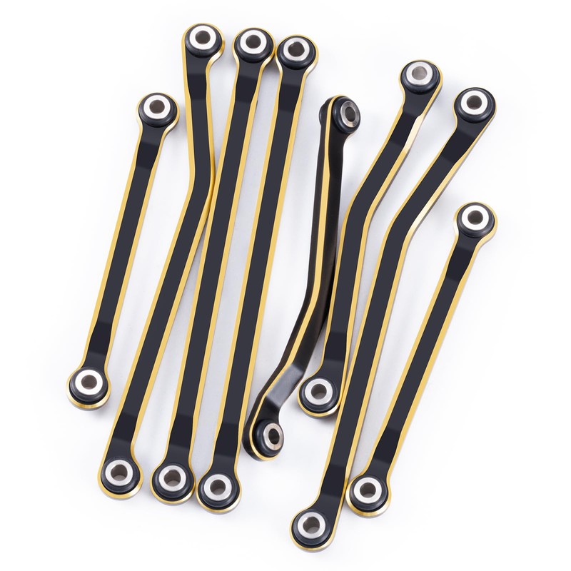 JGGZONE 8PCS TRX4M Brass High Clearance Chassis Links Set Black